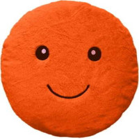 Dekorační kulatý polštář SUPER SMILE 45 cm - oranžový