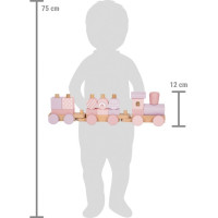 small foot Nasazování Dřevěný vláček růžový