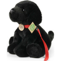 Rappa Plyšový pes labrador černý s vodítkem 28 cm ECO-FRIENDLY