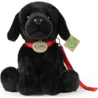 Rappa Plyšový pes labrador černý s vodítkem 28 cm ECO-FRIENDLY