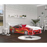 Dětská postel auto CHARLIE 160x80 cm - červená (10)