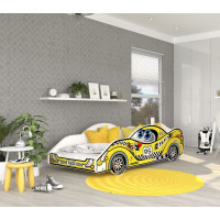Dětská postel auto DANNY 180x90 cm - žlutá (5)
