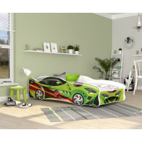 Dětská postel auto JACOB 160x80 cm - zelená (15)