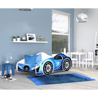 Dětská postel auto JAMIE 140x70 cm - modrá (16)