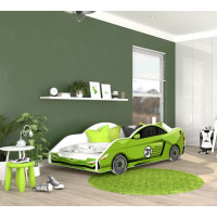 Dětská postel auto JONATHAN 180x90 cm - zelená (12)