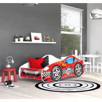 Dětská postel auto JUSTIN 140x70 cm - červená (3)