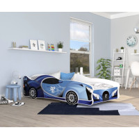 Dětská postel auto LEWIS 160x80 cm - modrá (23)