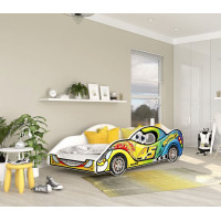 Dětská postel auto LOUIS 180x90 cm - žlutá (9)