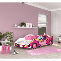 Dětská postel auto OLLIE 180x90 cm - růžová (6)