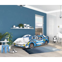 Dětská postel auto PAUL 180x90 cm - modrá (2)