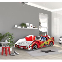 Dětská postel auto STUART 180x90 cm - červená (1)