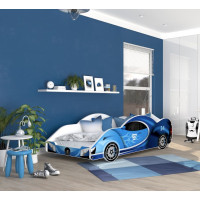 Dětská postel auto STUART 180x90 cm - modrá (15)