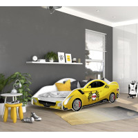 Dětská postel auto TYLER 180x90 cm - žlutá (14)