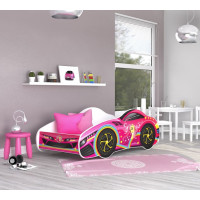 Dětská postel auto WILL 140x70 cm - růžová (10)
