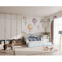 Dětská postel s přistýlkou MATTEO 2 - 190x80 cm - modro-bílá