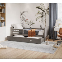 Dětská postel se šuplíkem MAX S - 200x90 cm - šedá - vláček