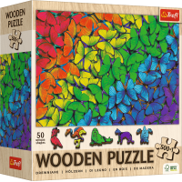 TREFL Dřevěné puzzle Duhoví motýly 501 dílků
