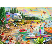 BLUEBIRD Puzzle Letní kempování u jezera 500 dílků