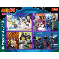 TREFL Puzzle Naruto Shippuden: Dobrodružství Naruta Uzumaki 4x250 dílků