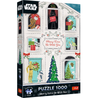 TREFL Puzzle Premium Plus Star Wars: Merry Force Be With You 1000 dílků