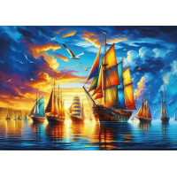 ART PUZZLE Puzzle Přístav barevných plachetnic 500 dílků