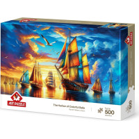 ART PUZZLE Puzzle Přístav barevných plachetnic 500 dílků