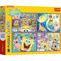 TREFL Puzzle Šílený svět Spongeboba 4x250 dílků