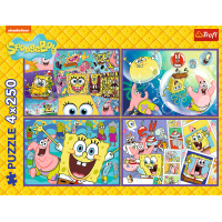 TREFL Puzzle Šílený svět Spongeboba 4x250 dílků