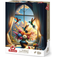 ART PUZZLE Puzzle Symfonie křídel a květin 500 dílků