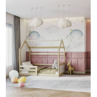 Dětská domečková Montessori postel z masivu borovice MIKI - 190x80 cm - přírodní borovice