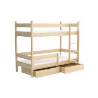 Dětská patrová postel z masivu borovice LEGEND bez šuplíků - 200x80 cm - PŘÍRODNÍ BOROVICE