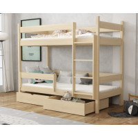 Dětská patrová postel z masivu borovice LEGEND bez šuplíků - 200x80 cm - PŘÍRODNÍ BOROVICE