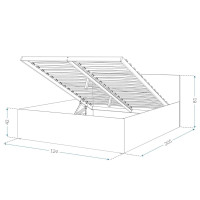 Postel PANAMA 200x120 cm - bílá/dub craft