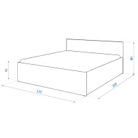 Postel PANAMA 200x120 cm - šedá