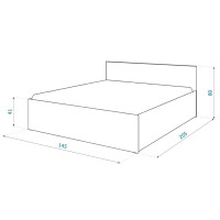 Postel PANAMA 200x140 cm - dub craft/šedá