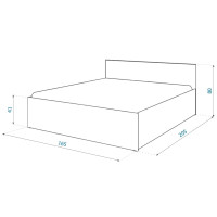 Postel PANAMA 200x160 cm - dub craft/bílá