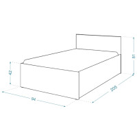 Postel PANAMA 200x90 cm - bílá