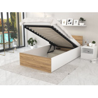 Postel PANAMA 200x90 cm - bílá/dub craft
