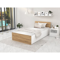 Postel PANAMA 200x90 cm - bílá/dub craft