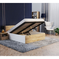 Postel PANAMA 200x120 cm - bílá/dub craft