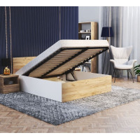 Postel PANAMA 200x120 cm - bílá/dub craft