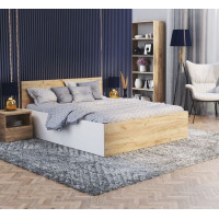 Postel PANAMA 200x120 cm - bílá/dub craft