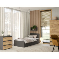 Postel PANAMA 200x90 cm - šedá