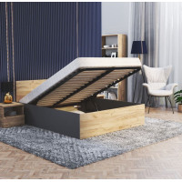 Postel PANAMA 200x120 cm - šedá/dub craft