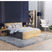 Postel PANAMA 200x120 cm - šedá/dub craft