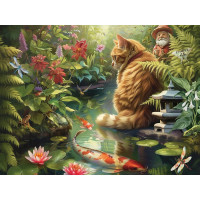COBBLE HILL Puzzle Kočka a Koi kapři XL 275 dílků