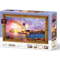 ART PUZZLE Puzzle s rámem a lepidlem 3v1 Dívčí věž 1000 dílků