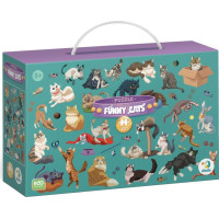 DODO Puzzle Zábavné kočky 100 dílků