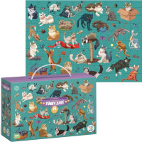 DODO Puzzle Zábavné kočky 100 dílků