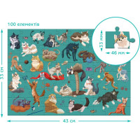 DODO Puzzle Zábavné kočky 100 dílků
